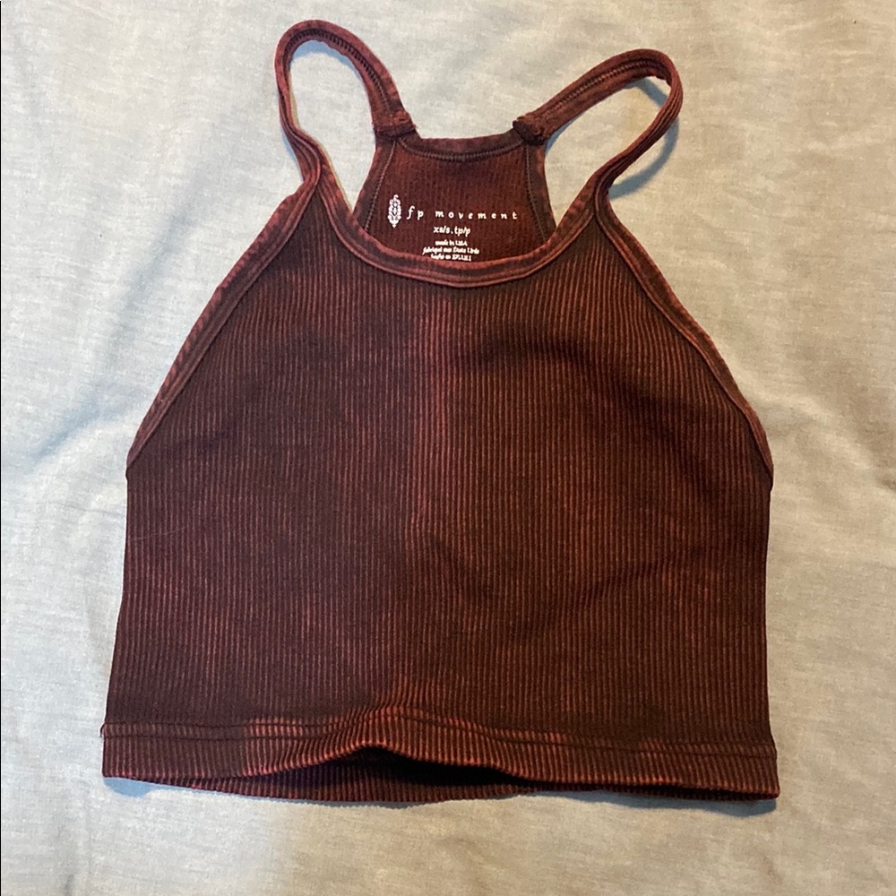 Free People Burgundy Crop Top